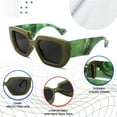 thumbnail image 4 of FEISEDY Oversized Square Sunglasses for Women Men Thick Frame Shades B4074, 4 of 15