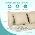 thumbnail image 6 of BPS 5-Inch Thick Patio Porch Swing Cushion Set with Backrest & Pillows, 59-Inch Waterproof 3-Seat Outdoor Bench Cushions Replacement, Khaki, 6 of 9