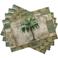 thumbnail image 5 of Tropical Palm Tree Placemats Set of 4 Summer Vintage Green Leaf Kitchen Table Mat 12x18 Inch Hawaii Beach Jungle Plant Tree Heat Resistant Washable Linen Place Mats for Dining Tables, 5 of 6