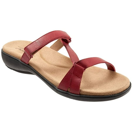 

Trotters Womens Flat Sandals 6.5 Wide Red Leather