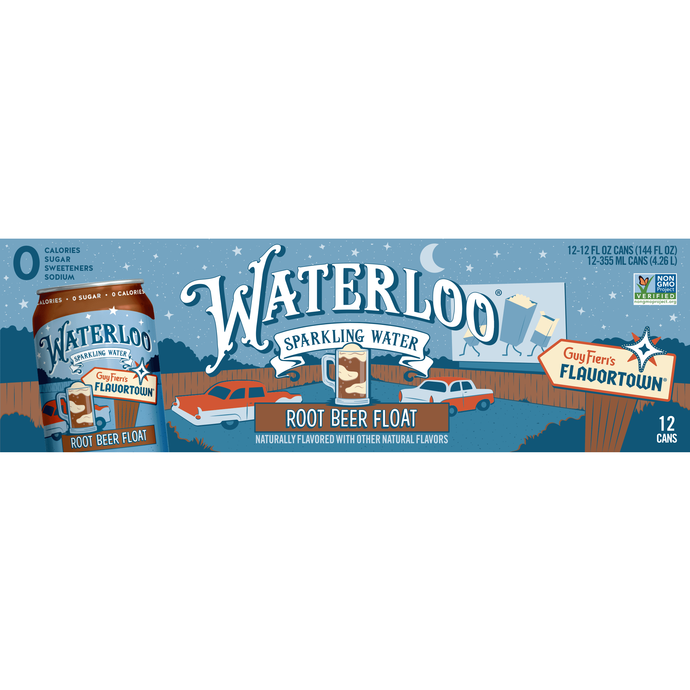Waterloo Sparkling Water, Root Beer Float, 12 fl oz, 12 Pack Cans