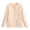 thumbnail image 5 of Sakmal Puffer Womens Jackets Quilted Packable Winter Plus Size Coats Outerwear Beige Jackets for Women 3XL, 5 of 5