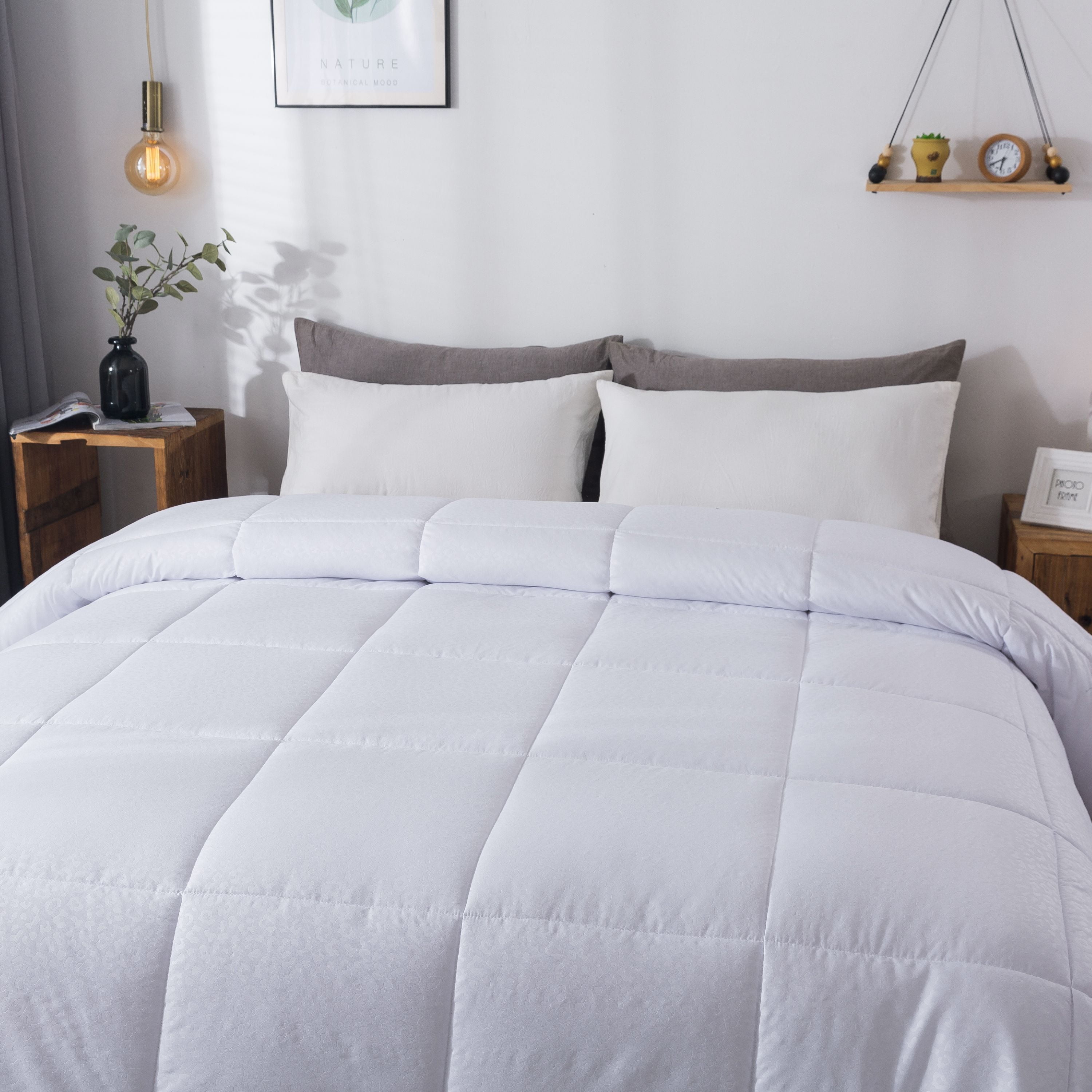 Cheetah Embossed King White Down Alternative Comforter