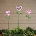 thumbnail image 2 of Valentine Heart Plant Stakes, Crafted With 100% Durable Metal, Sweet/Love/XOXO Designs, Outdoor Décor – Set of 3, Each Measures 6" Wide x 25" High, by Fox River Creations, 2 of 4
