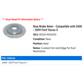 thumbnail image 2 of Rear Brake Rotor - Compatible with 2008 - 2009 Ford Taurus X, 2 of 2
