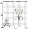thumbnail image 2 of Luxe Jewelry Designs Women's Rhodium Plated Sterling Silver Stud Earrings with Trillion Cubic, 2 of 2
