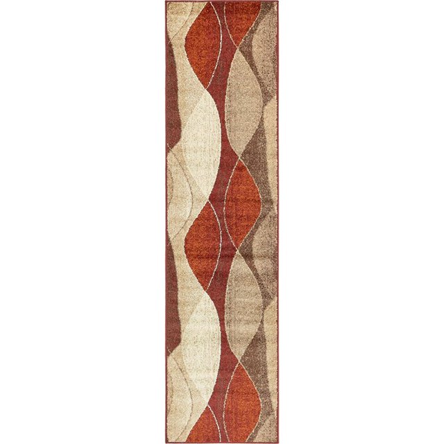 Unique Loom Automne Vagues Zone Tapis 2' 6 x 10' Coureur Multi/Beige