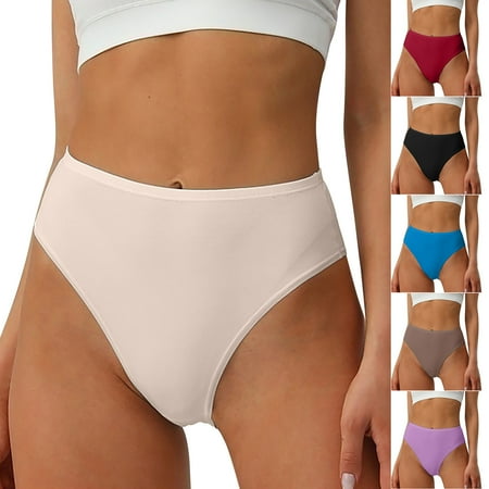 CFLVAEK Cotton Panties for Women Comfortable Mid Rise Panty Stretch Half Wrapped Hip Underwear Briefs Breathable Panties Purple M