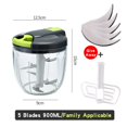 thumbnail image 2 of 500/900ml Manual Meat Grinder Portable Fruit Vegetable Shredder Slicer Garlic Chopper Mincer Mixer Blender Kitchen Appliances ,Easy Installation, 2 of 4