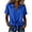 Blue #046, variant on Tie Front Linen Shirts for Women Lightweight Loose Lapel Collar Blouses Short Sleeve Dressy Casual Summer Tops, S