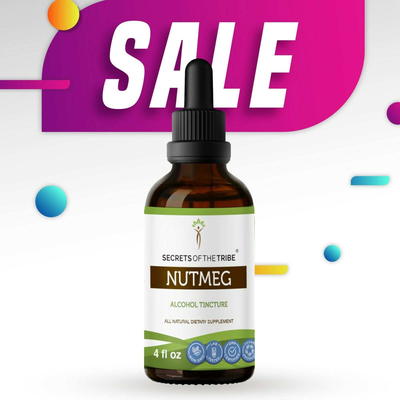 Nutmeg Tincture Alcohol Extract, Organic Nutmeg Myristica Fragrans