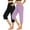 Purples, variant on 2 Pack Women Elastic Waisted Capris Casual Lightweight High Waist Cropped Pants Summer Comfy Sweatpants