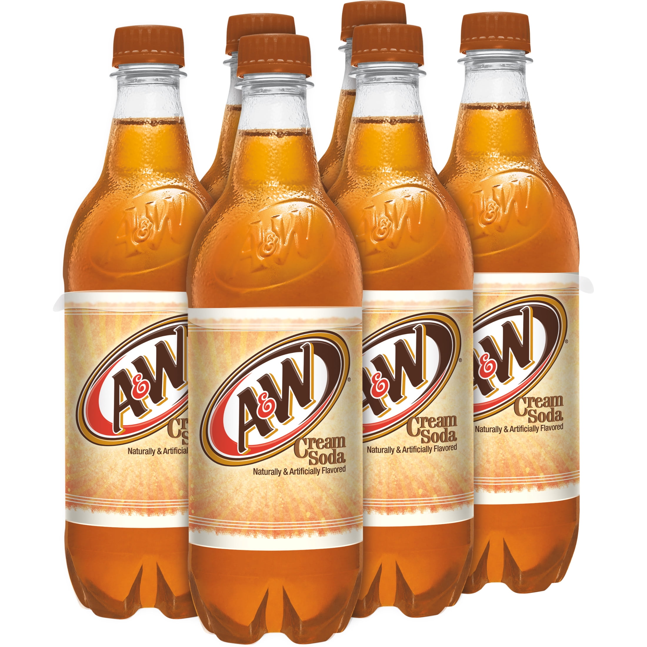 A&W Cream Soda Pop, 16.9 fl oz, 6 Pack Bottles