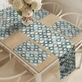 thumbnail image 2 of Ambesonne Modern Table Runner & Placemats, Morrocan Style Dots Art, Placemat 4 pcs + Runner 16"x90", Blue and White, 2 of 2
