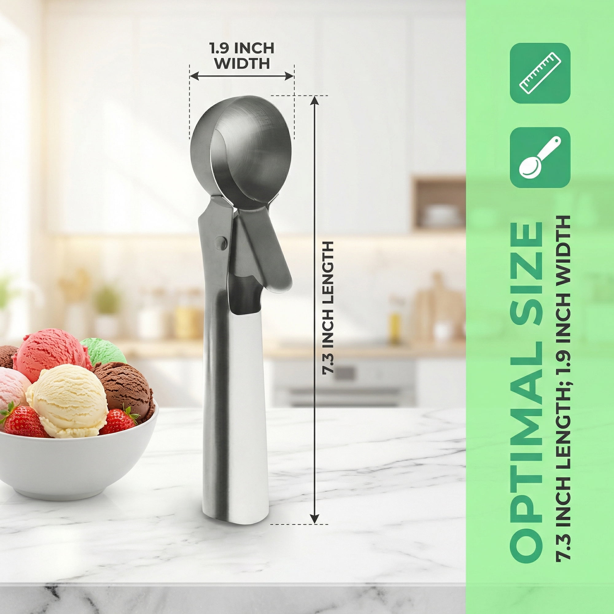 Unique Bargains Stainless Steel Pop-out Scooper with Handle Silver
