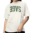 thumbnail image 2 of Vintage Sage Green Bold Text Women's Off-White T-shirt, 2 of 3