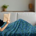 thumbnail image 3 of Gecko Soft Flannel Fleece Throw Blanket, Doodle Style Lizard Pattern with Blue Shaded Background Reptile Cartoon, Cozy Plush for Indoor and Outdoor Use, 60" x 80", Navy Blue and Green, by Ambesonne, 3 of 5