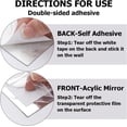 thumbnail image 6 of 3Pcs Leaf Acrylic Mirror Wall Stickers Square Mirror Wall Decals Decor Removable Mirror Art Mural Set for DIY Home Living Room Bedroom Background Wall Decoration 7.4 x 7.8Inch Silvery 1set, 6 of 9