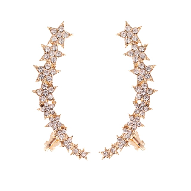 Heliisoer Personality Earrings Leaves Beautiful Diamond Earrings