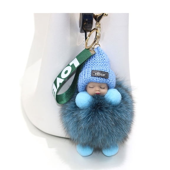 LIANGXR Plush Sleeping Baby Toy Keychain Decorations Accessories Backpack Pendant Soft & for Kids Girls 5.5inch High