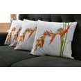 thumbnail image 2 of Ambesonne Floral Throw Pillow Cover 4 Pack, Exotic Flower Branch, 16", Green Orange, 2 of 6