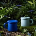 thumbnail image 5 of Taza de cerámica con tapa, juego de 1 taza de café de dos colores, capacidad de 325 ml for oficina o for combinar en pareja., 5 of 5