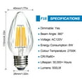 thumbnail image 2 of BEIMAX F15 6W LED Porch Light Bulbs for Outdoor, Equivalent 60W Incandescent Bulbs, Dimmable 2700K Soft White Flame with E26 Medium Base Wrinkle Glass, Post Bulbs for Ceiling Fan Outdoor Decoration, 2 of 9