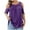 Purple, variant on Womens Cold Shoulder Tops Plus Size Ruffles Sleeve Crewneck Tunics Pleated Flowy Casual Blouses Summer Dressy Loose Work Shirts
