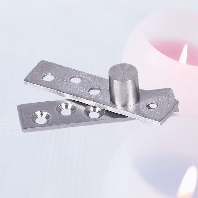ETHZZLE 1Pc Square Silver Hinges Swivel Door Pivot for Home Use Furniture Rotation Shaft 3mm Thickness