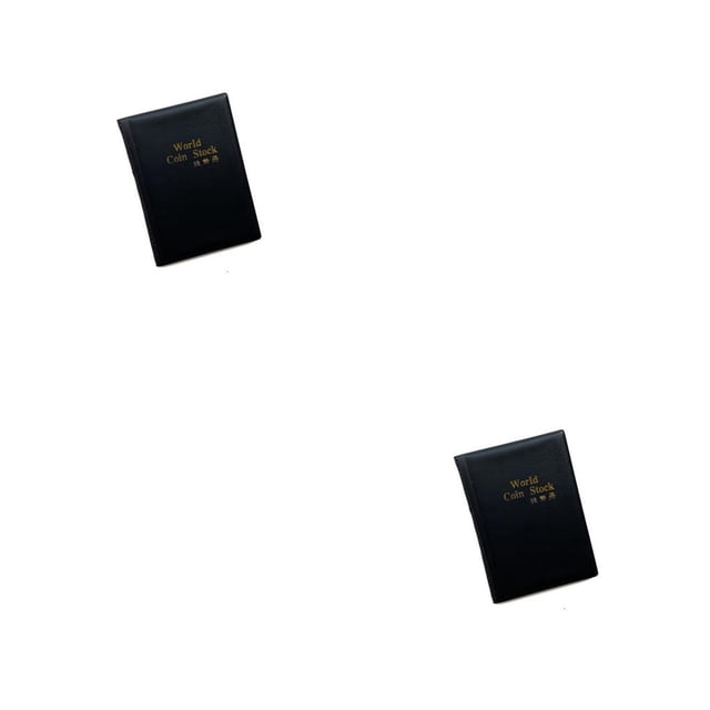 Injueey Colección de monedas, álbum de fotos portátil, libro de gran capacidad, soporte ligero para monedas, almacenamiento mundial de Negro 2piezas