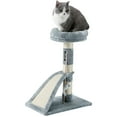thumbnail image 3 of Cat Scratching Post, 26" Cat Tree with Plush Faux Fur Round Perch, Scratching Sisal Post, Multifunctional Durable Teasing Cat Toys and Furniture, 3 of 11