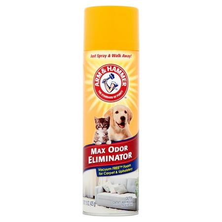 Arm & Hammer Max Odor Eliminator, Vacuum Free Foam for Carpet & Upholstery, 15 (Best Pet Odor Eliminator Spray)