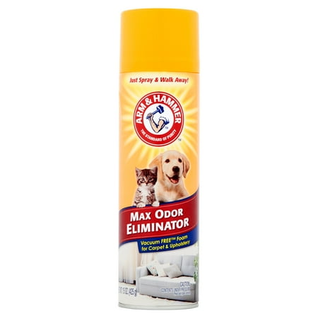 Arm & Hammer Max Odor Eliminator, Vacuum Free Foam for Carpet & Upholstery, 15