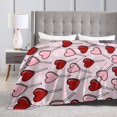 thumbnail image 6 of ZNDUO Red Pink Hearts Lollipop Pattern Throw Blanket, Lightweight Cozy Soft Throw Blanket for Couch, 40"x30" Throw Blankets for Bed, 6 of 8