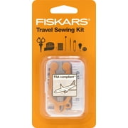 Fiskars Travel Sewing Kit with Orange TSA-Compliant Folding Scissors, 27 Pieces