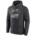 thumbnail image 2 of Men's Fanatics Heather Charcoal Las Vegas Raiders 2021 NFL Playoffs Bound Lights Action Fitted Pullover Hoodie, 2 of 4