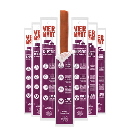 Vermont Smoke & Cure Smoked Chipotle Beef and Pork Sticks 1oz Individually Wrapped Protein Snacks 24Ct