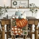 thumbnail image 5 of Camino de mesa de otoño con calabazas naranjas y eucalipto, decoración para mesa de comedor de cocina de Acción de Gracias otoñal para decoración de fiesta en el hogar, 13 x 72 pulgadas, 5 of 5