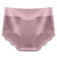 thumbnail image 4 of Cotton Underwear for Women Soft Women's Solid Color Lace Court Style Cotton Crotch Mid Waist Plus Size Flat Angle Underwear Pink M, 4 of 6