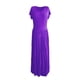 thumbnail image 4 of Qarigey Maxi vestido de manga corta con cuello y bolsillos plisados ​​para mujer Vestidos Violeta METRO Qarigey AP002044-07, 4 of 6