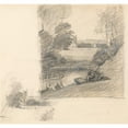 thumbnail image 2 of John Constable 13x12 Black Ornate Wood Framed Double Matted Museum Art Print Titled: Two Studies of Dedham Church from the East (Between 1806 and 1808), 2 of 5