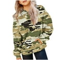 thumbnail image 2 of CLOISE Boys Hoodie Girls Teen Long Sleeve Hooded Sweatshirt Tops with Pocket Camouflage Casual Fashion Fall Winter Clothes Coffee 4-14T, 2 of 4