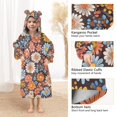thumbnail image 3 of FORMRS Wearable Blanket Hoodie with Sleeves for Kids Cozy Flannel Sweatshirt, Colorful Flowers, 3 of 7