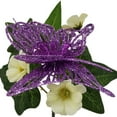 thumbnail image 4 of Mainstays 8in Indoor Artificial Floral Pick, Camellia Flower, Purple Color, Butterfly Decoration., 4 of 8