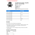 thumbnail image 2 of Front Wheel Hub Assembly - Compatible with 2015 - 2021 Ford Edge 2016 2017 2018 2019 2020, 2 of 2