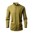 thumbnail image 1 of Men's Stand Collar Stretch Solid Color Fashion Long Sleeve Shirt, 1 of 4