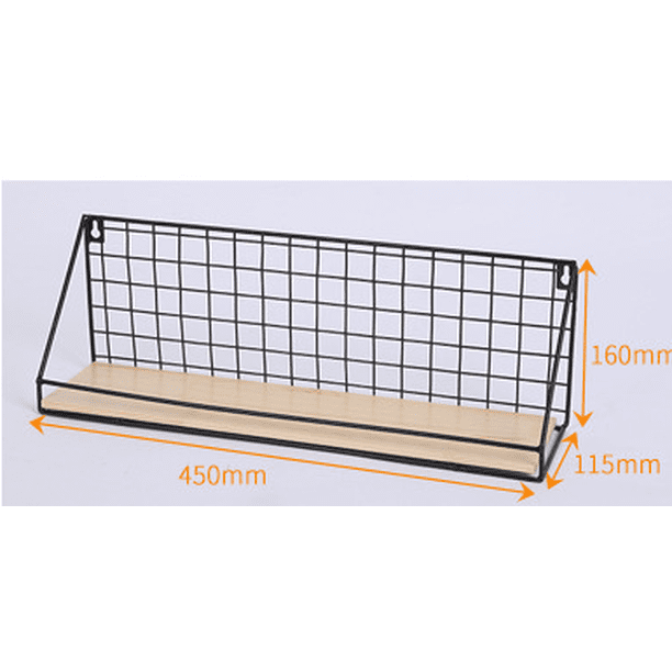 Estante De Pared Sin Agujeros Estante De Almacenamiento Retro Estantes Flotantes Montados En La Pared Estante De Metal Rústico Advancent HA025229-06
