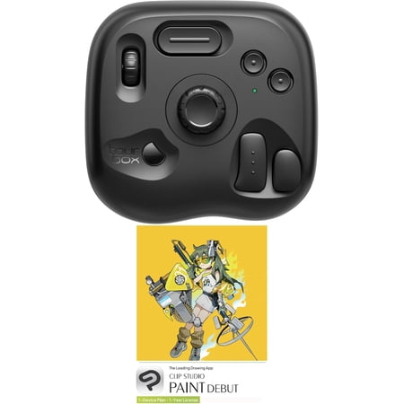 TourBox Lite Bluetooth - Drawing Bundle with Device & Clip Studio Paint Debut (Activation Card), Artist Go-to Compact Macro Keypad Editing Keyboard with Custom Software - CSP Starter Wireless Kit