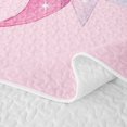 thumbnail image 5 of Manfei Pink Watercolor Bow Letter J Twin Quilt Set for Girls, Cute Initial Bows Twin Coverlet Set, 5 of 7