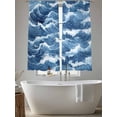 thumbnail image 5 of Ocean Waves Sheer Curtains 63 Inch Long 2 Panels, Nautical Blue Sea Water Nature Scenery Light Filtering Rod Pocket Curtains, Sheer Voile Drapes for Living Room Bedroom, 52"x63", 5 of 8